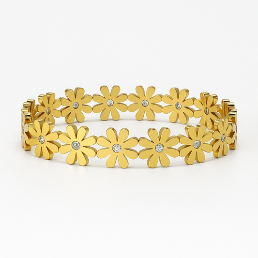 Golden Daisy Bloom Bangle