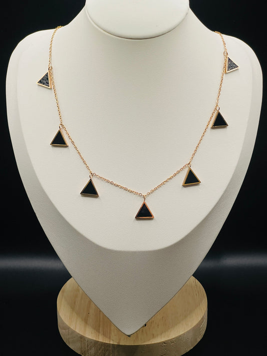 Geometric Triangle Charm Necklace