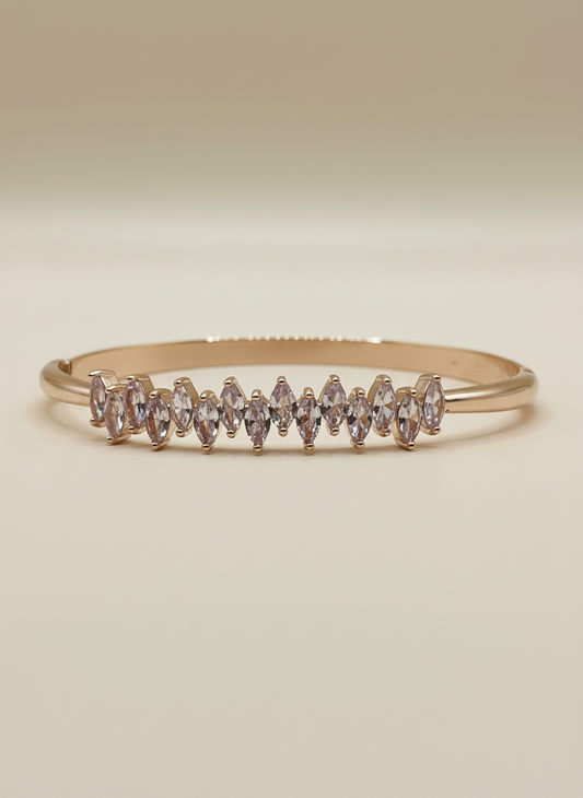 Rose Gold Marquise Gem Bangle