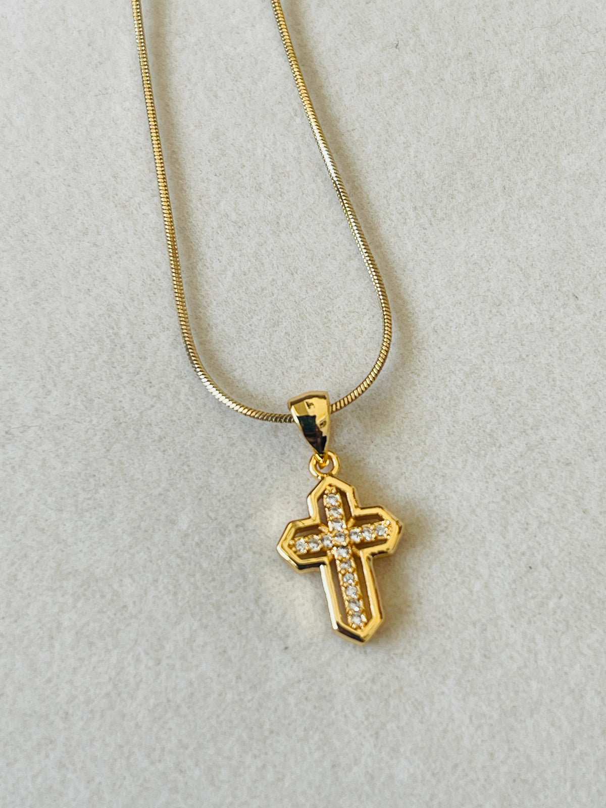 Gold Cross Pendant Necklace