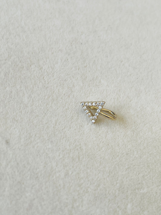 Crystal Triangle U-Press Nose Pin