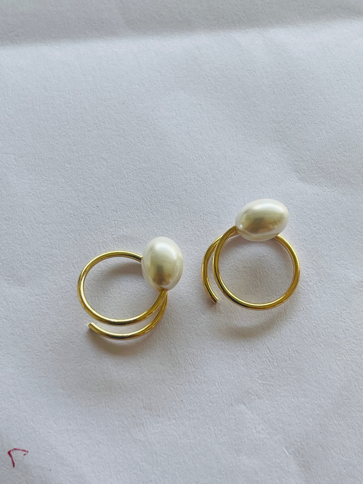 Pearl Accent Gold-Tone Earrings