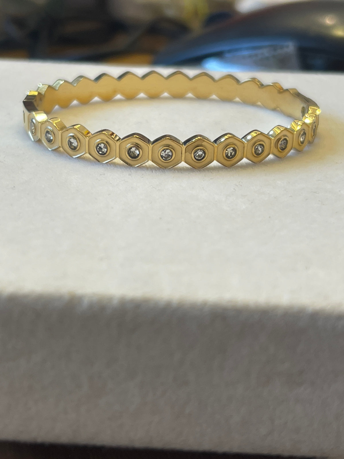 Hexagon Crystal Baby Size Bangle