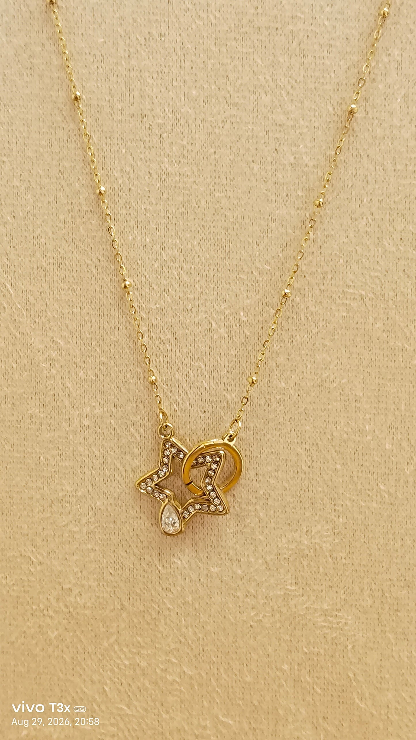 Celestial Star & Moon Pendant Necklace