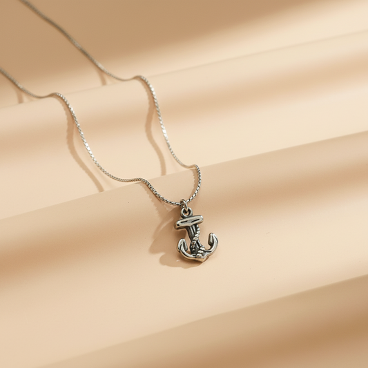 Unisex Anchor Pendant Necklace