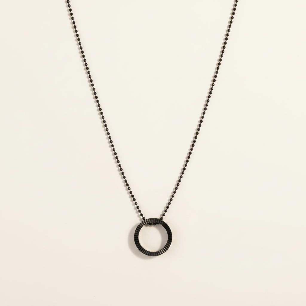 Black Ring Men's Necklace