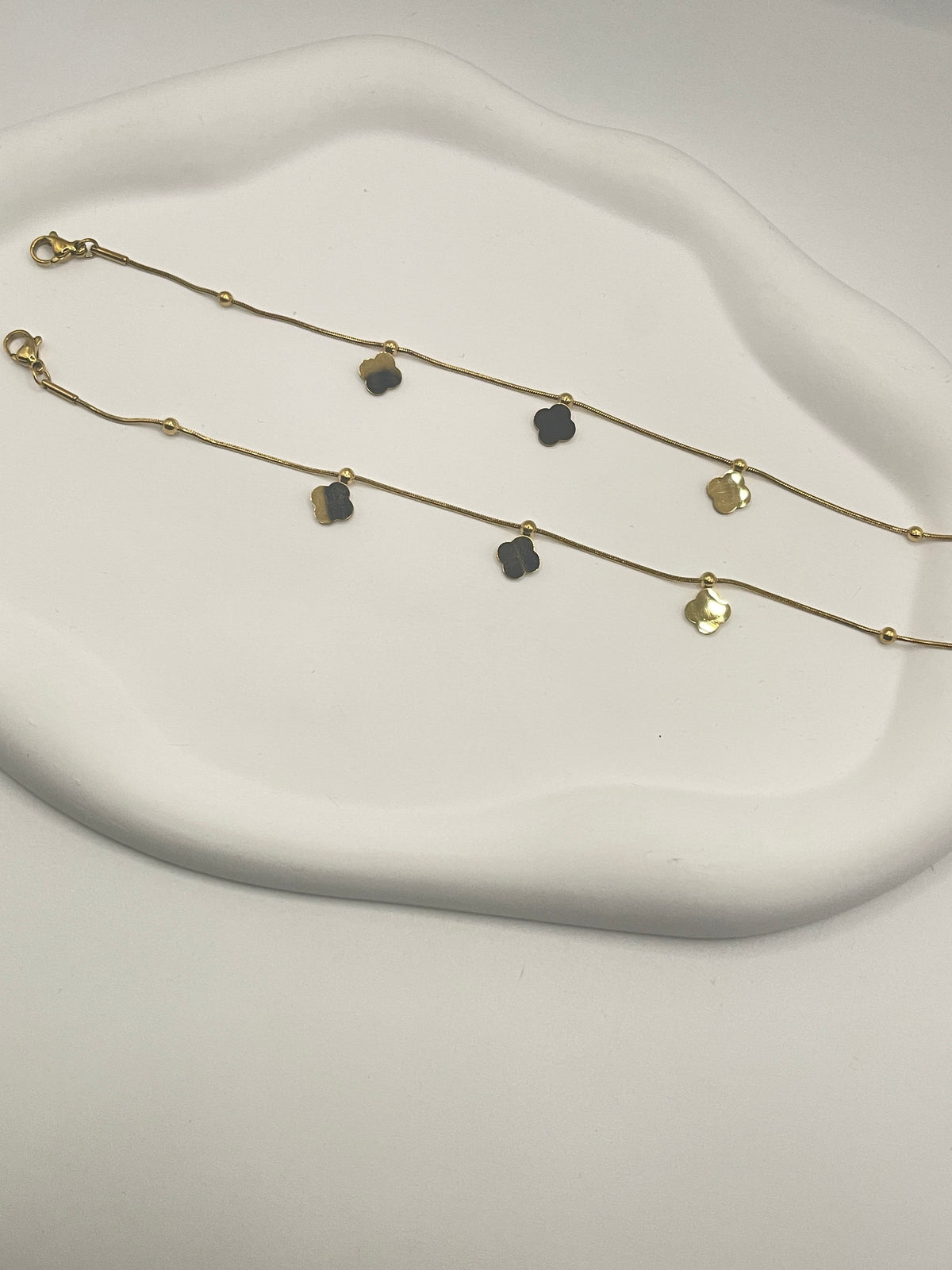 Gold Plated Clover Charm Anklet