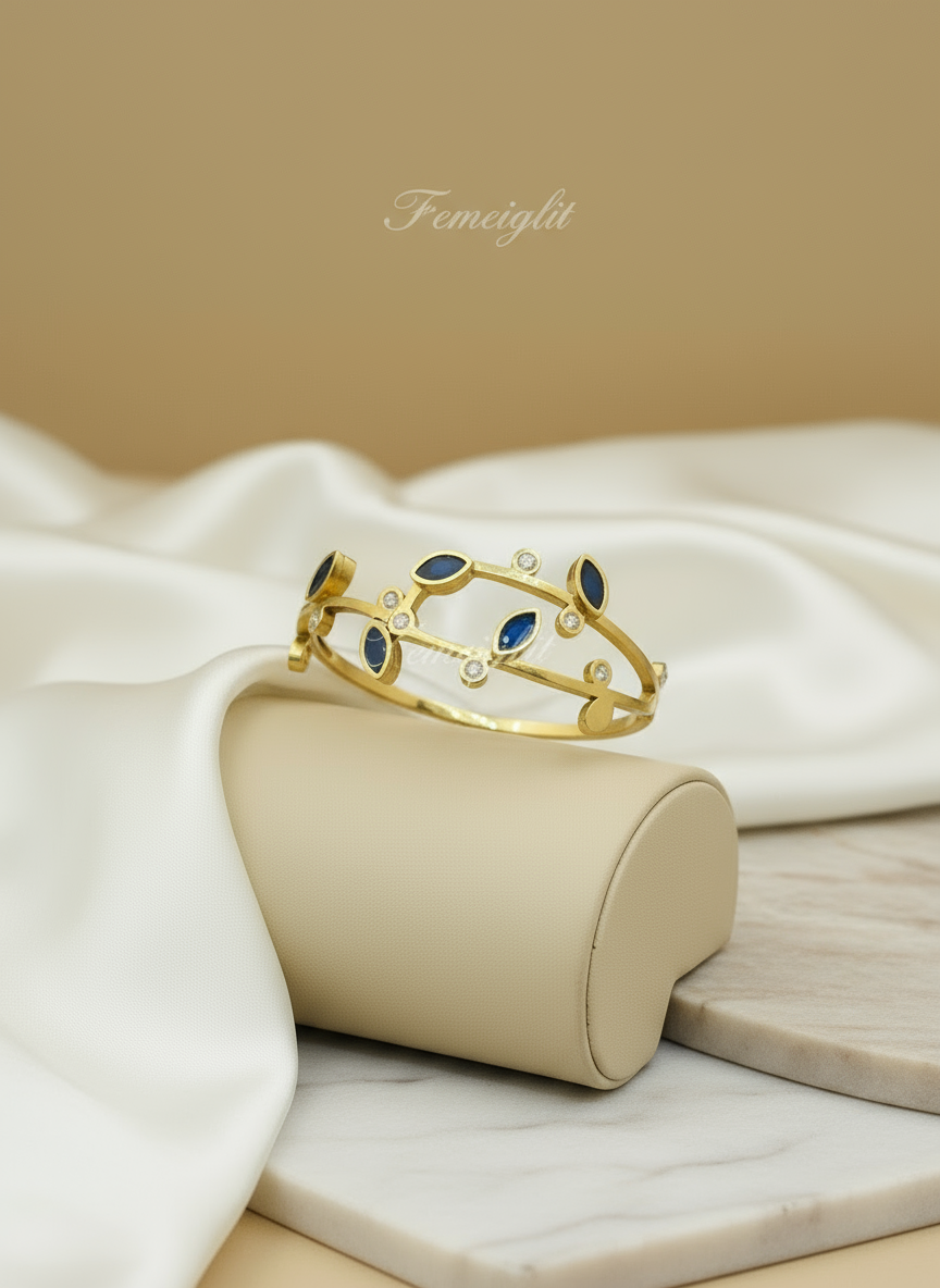 Vine Blossom Statement Bangle