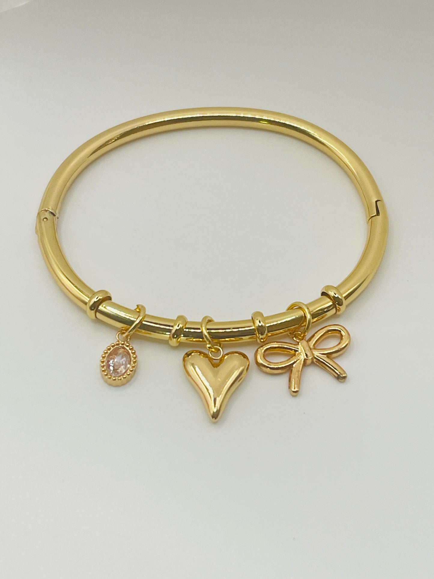 Golden Grace Charm Bangle