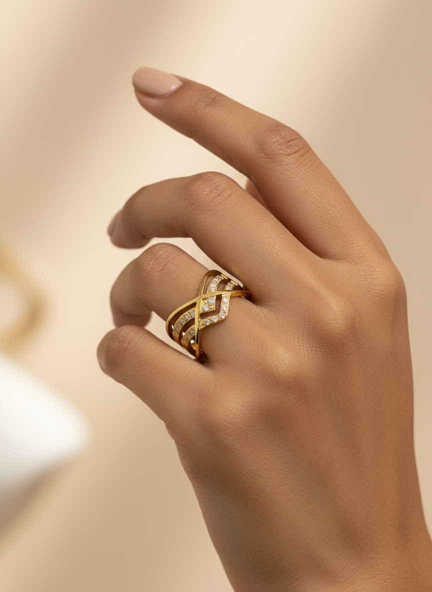 Gilded X-Band Ring