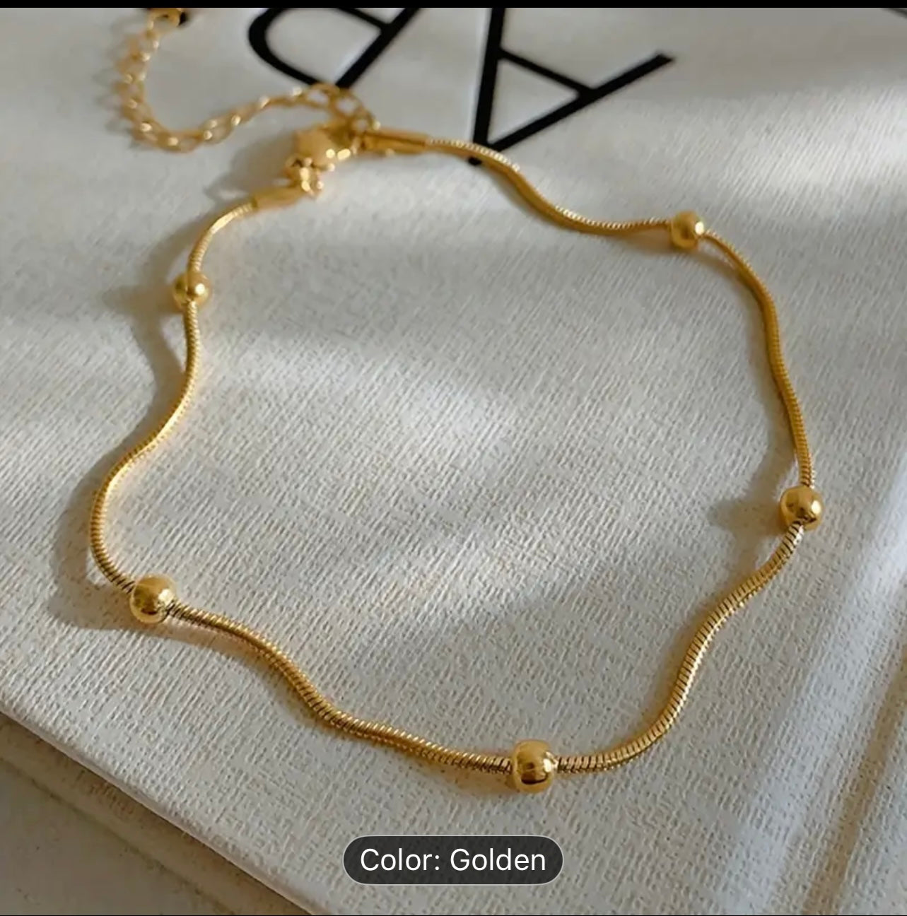Minimalist Gold Bead Station Anklet
