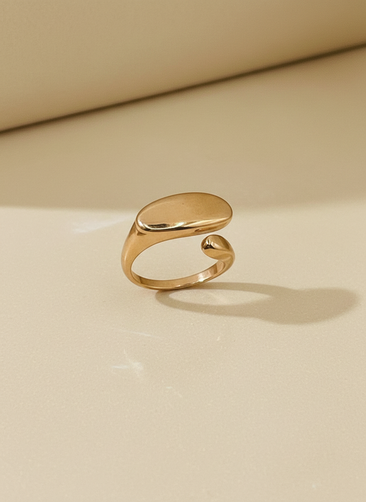Rose Gold Sculptural Dome Open Ring