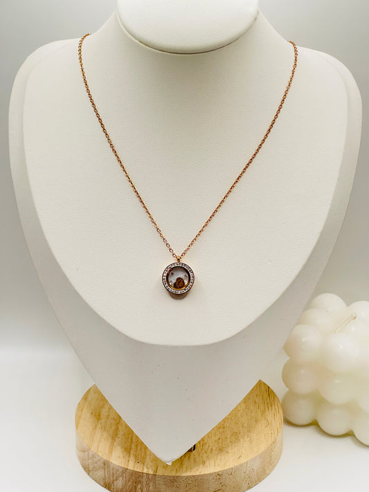 Rose Gold Halo Floating Charm Pendant