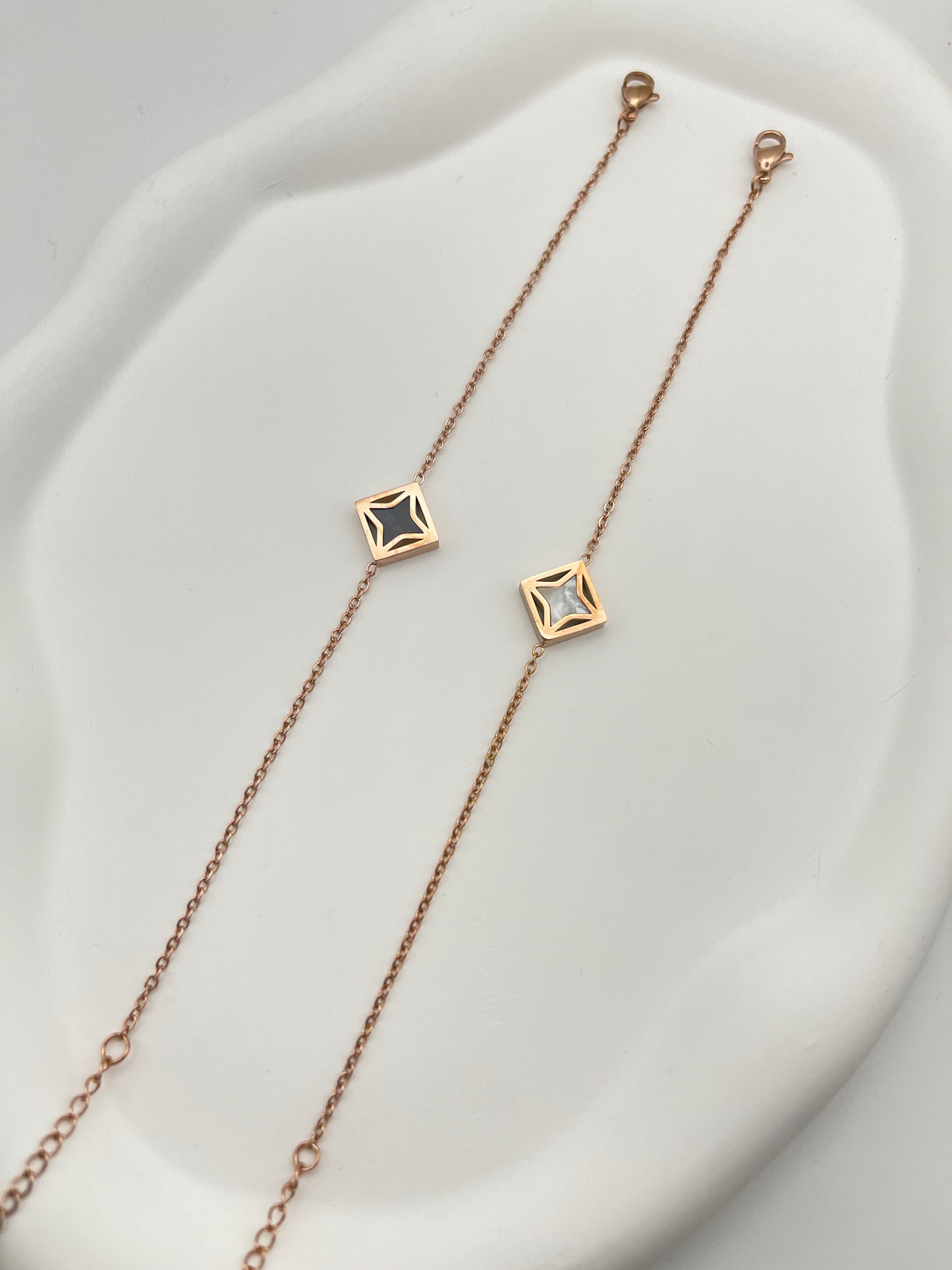 Rose Gold Reversible Double-Sided Charm Bracelet