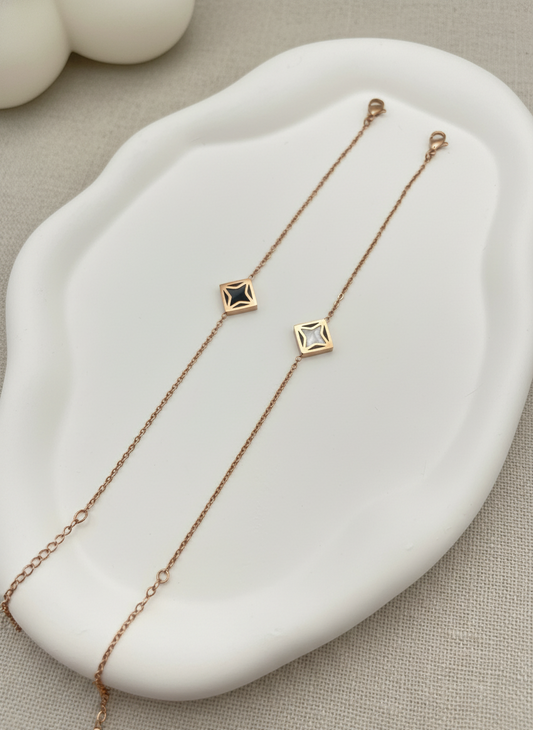 Rose Gold Reversible Double-Sided Charm Bracelet