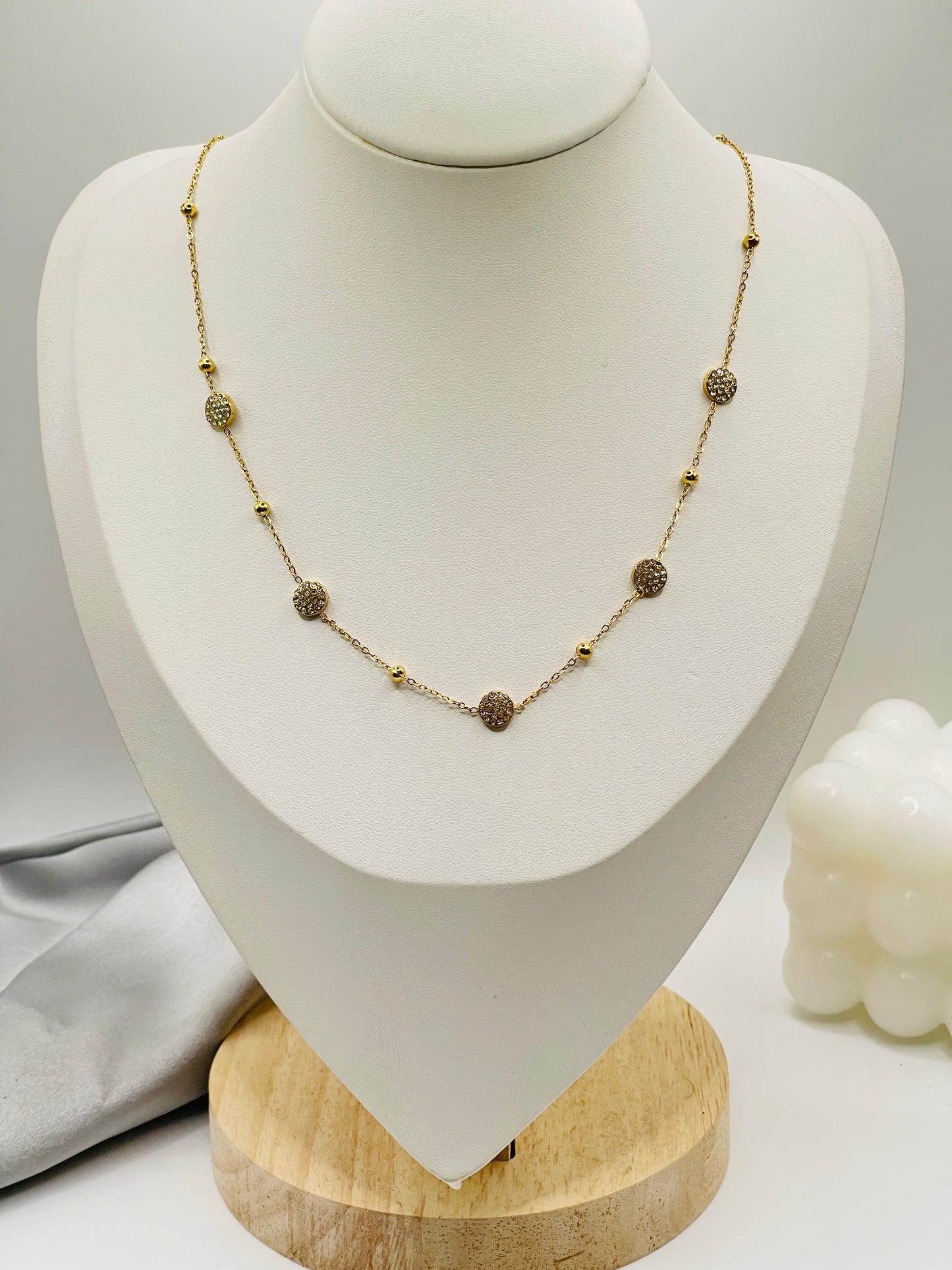 Golden Orbit Disc Necklace