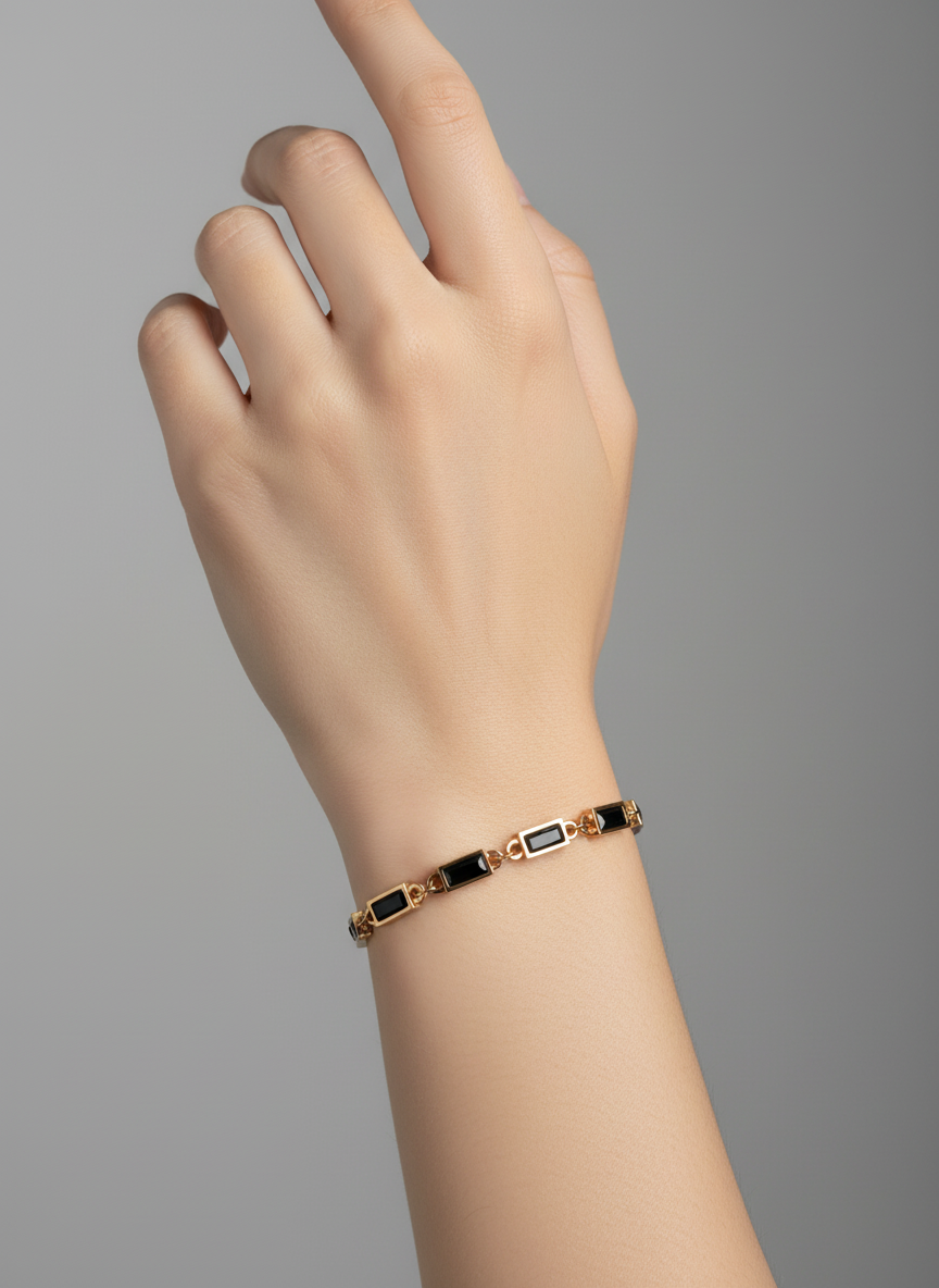 Rose Gold Midnight Rectangle Bracelet