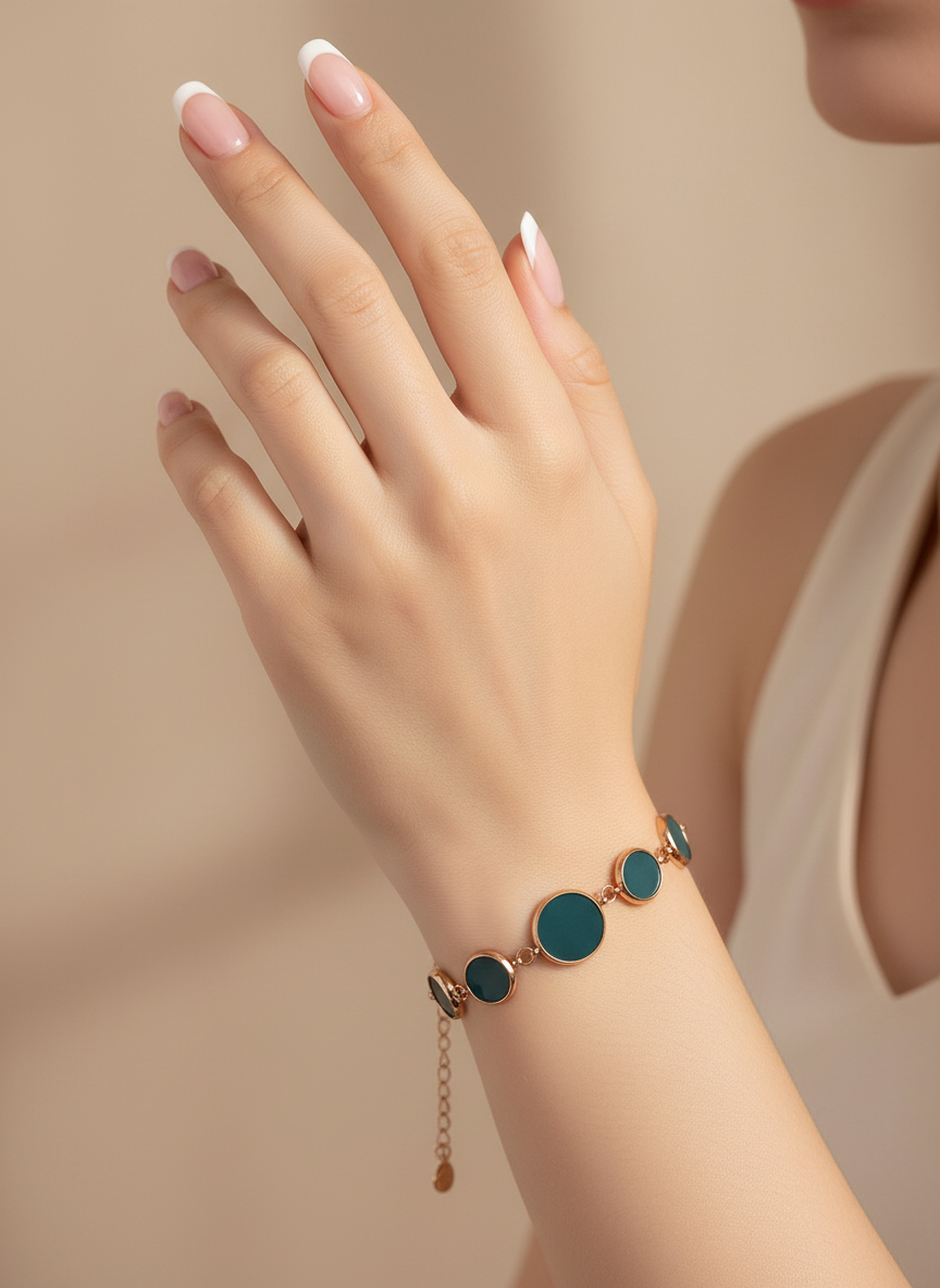 Rose gold Midnight Coin Bracelet