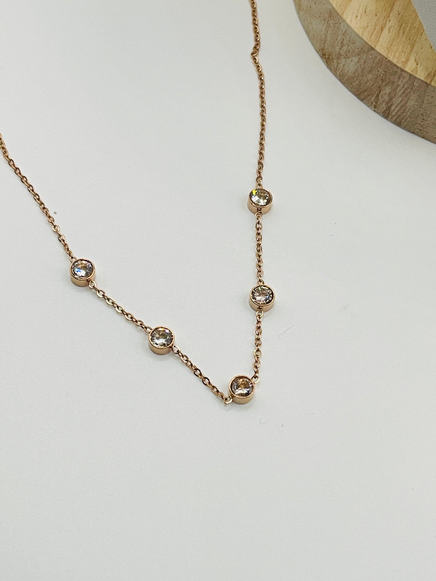 Rose Gold Dew Drop Necklace