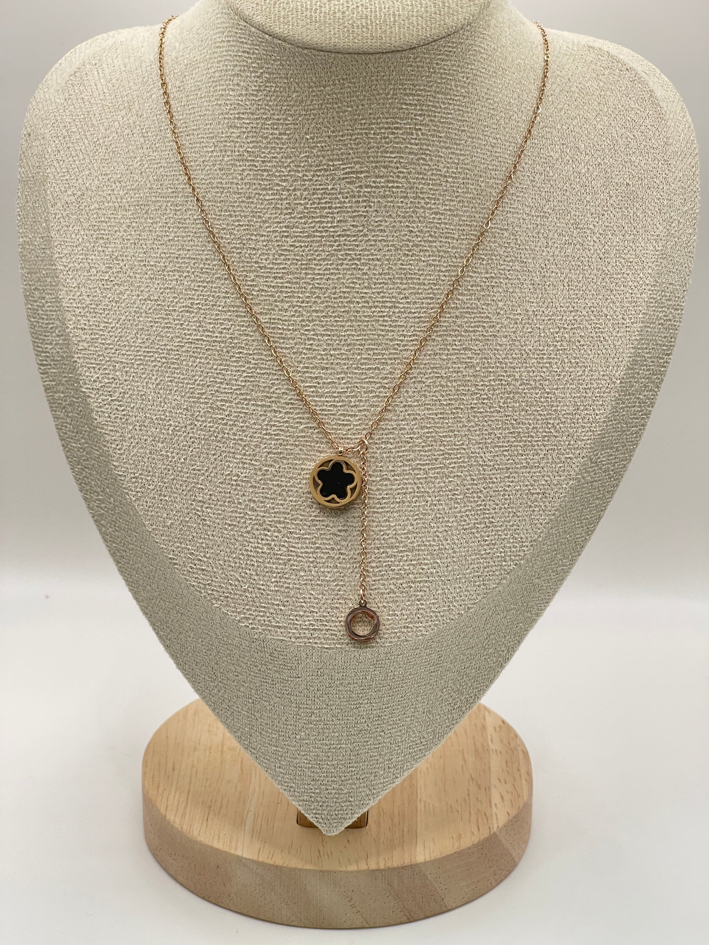 Black Clover Lariat Necklace