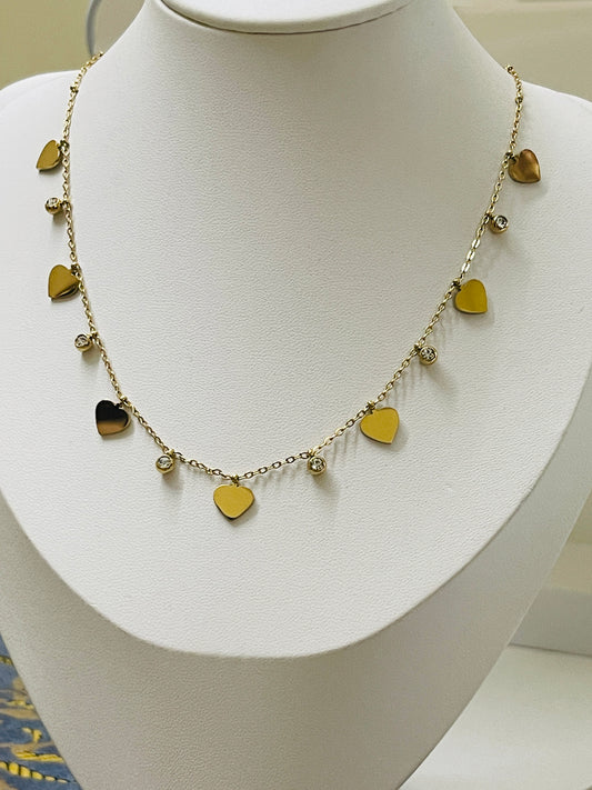 Plated Heart Charm Necklace