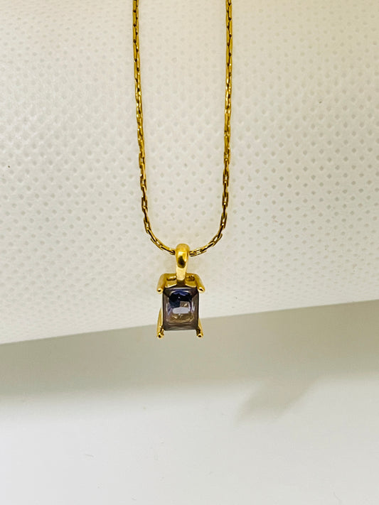 Regal Solitaire: 316L Stainless Steel Purple Stone Chain