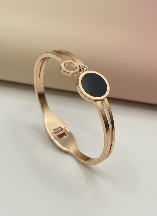 Kids Open Circle A Rose Gold Bangle