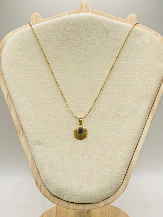 Midnight Sunburst Pendant Chain