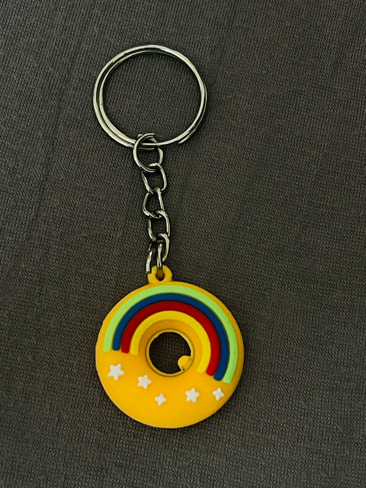 Rainbow Donut Keychain – Sunshine Yellow