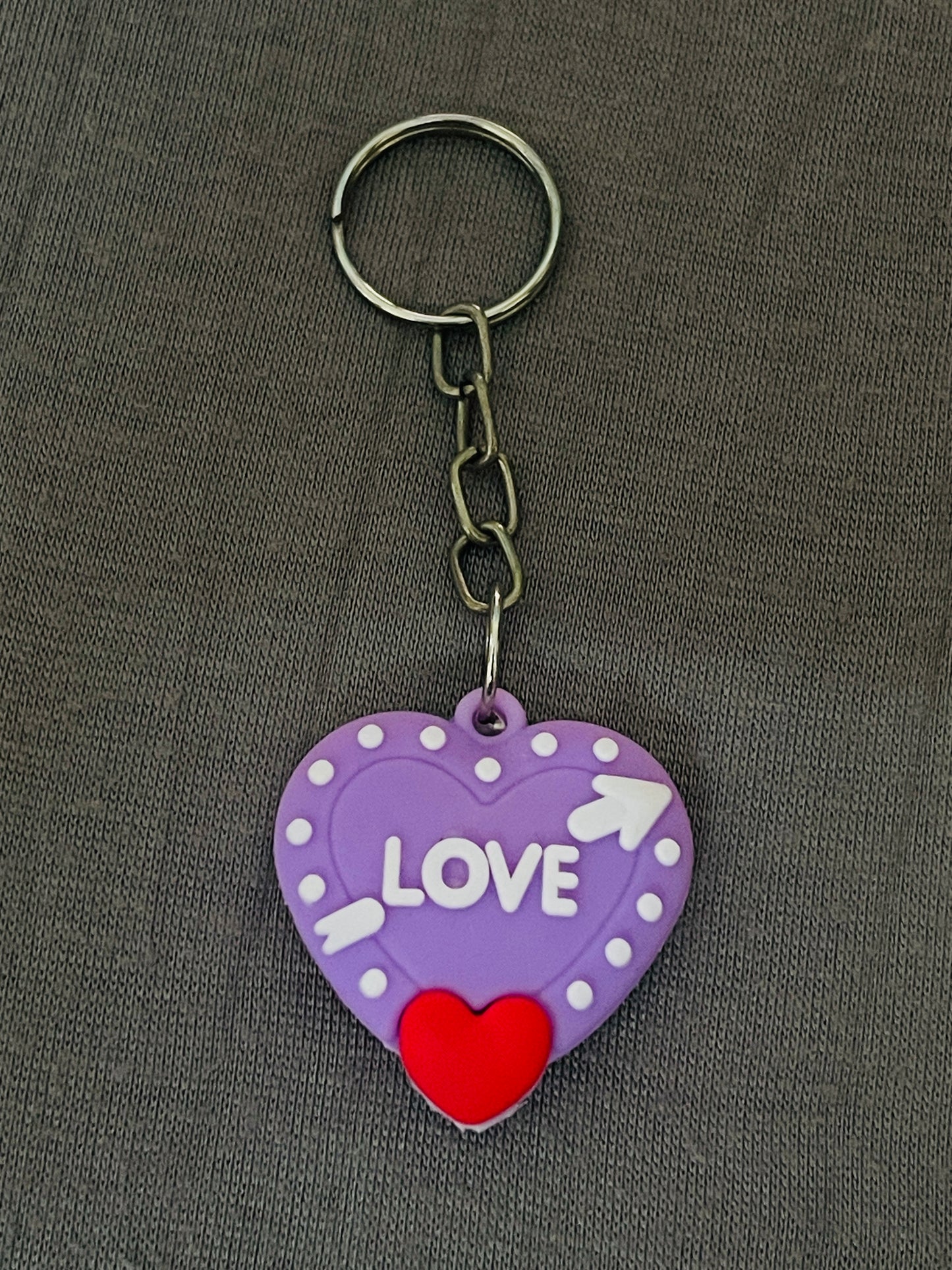 Lavender Love Heart Keychain
