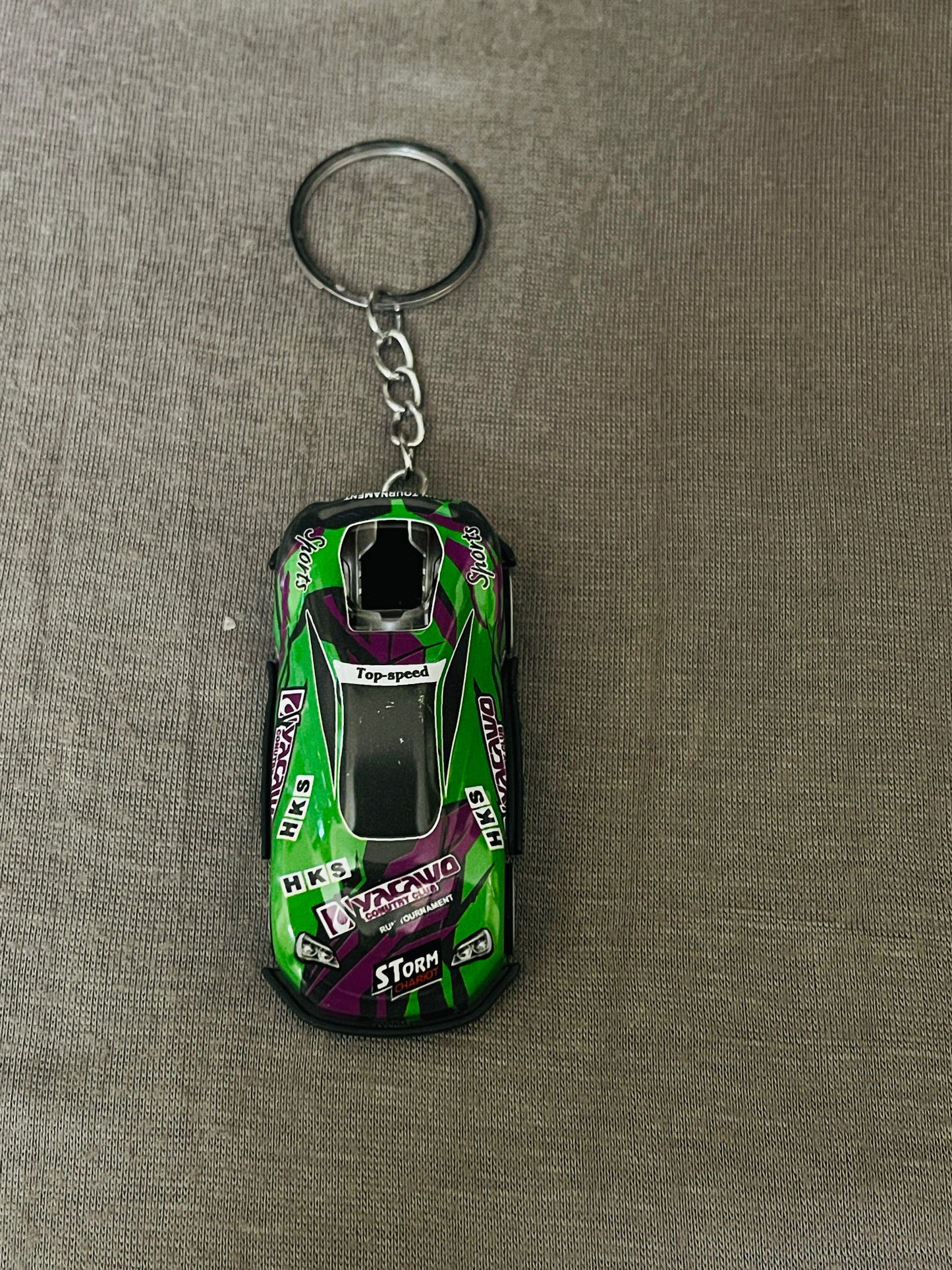 Green Racing Car Keychain