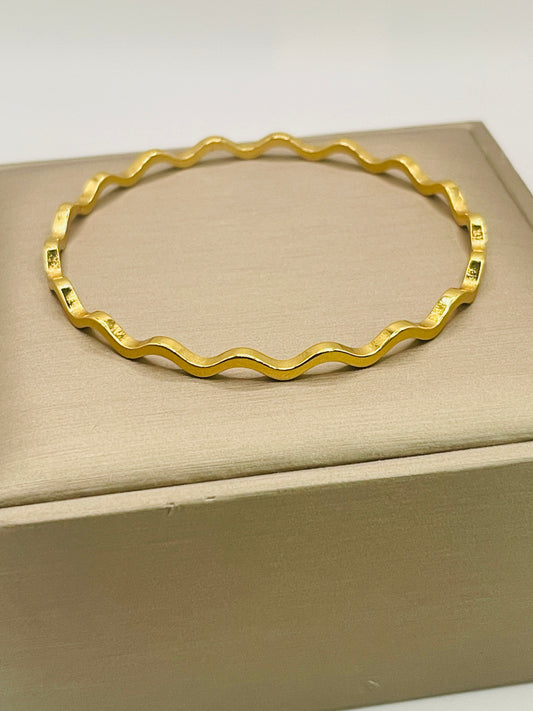 Gold Wave Bangle