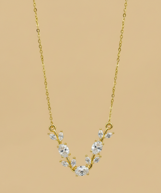 Tulip Necklace White Stone