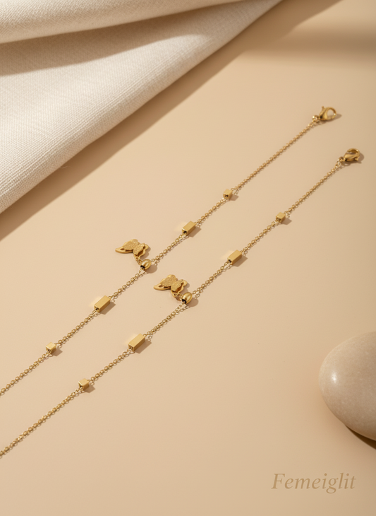 Modern Butterfly Bar Anklet