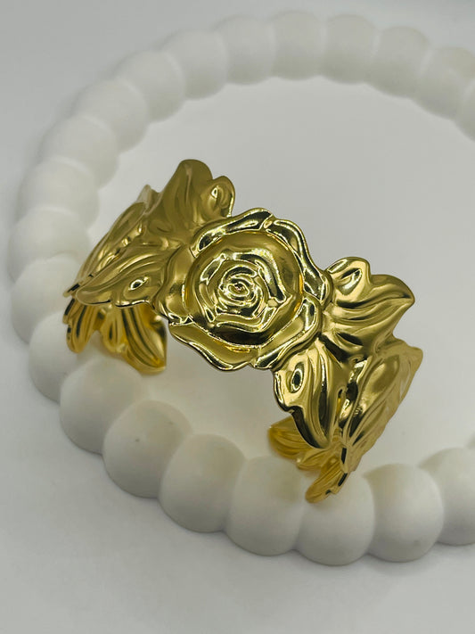 Blooming Rose Cuff Bangle