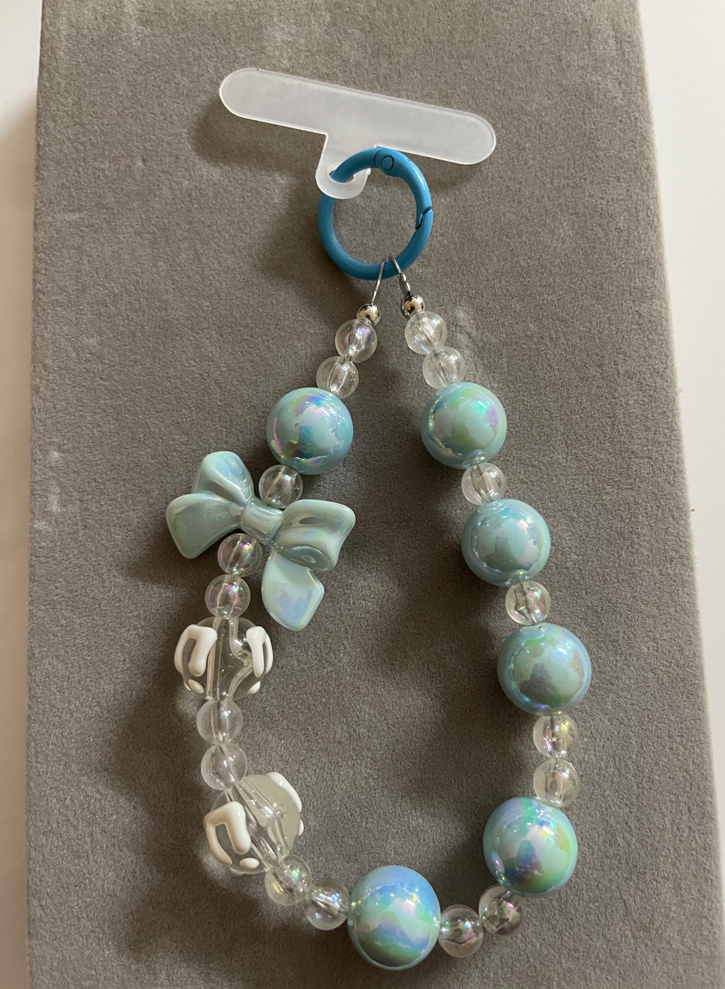 Blue Bow Phone Charm