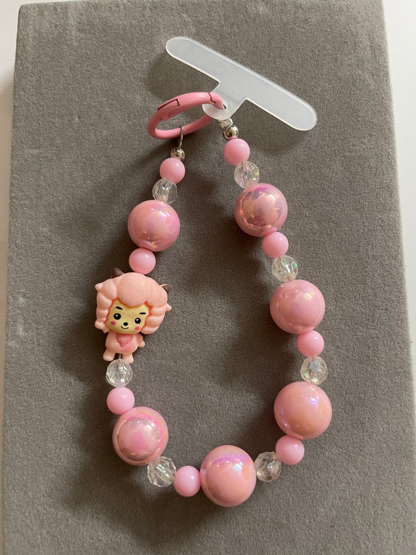 Pink Sheep Phone Charm