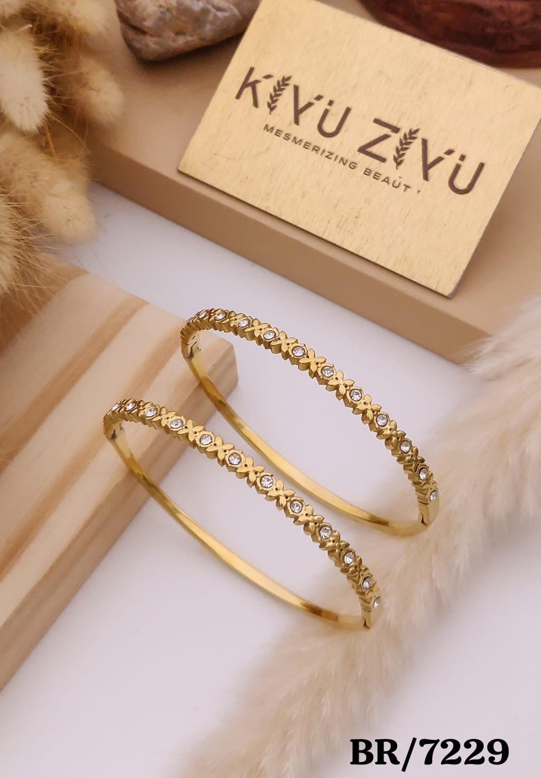 Floral Grace Stone Bangle