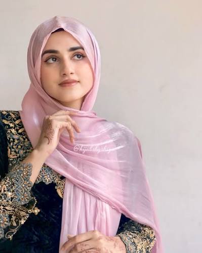 Zera Organza Shimmer Hijab - Baby Pink