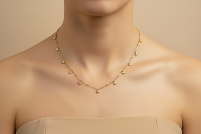 Celeste Drop Charm Necklace