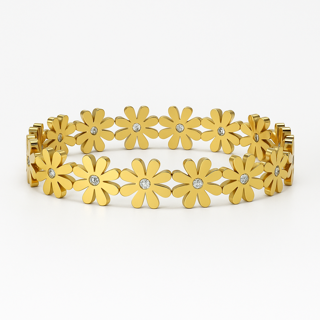 Golden Daisy Bloom Bangle