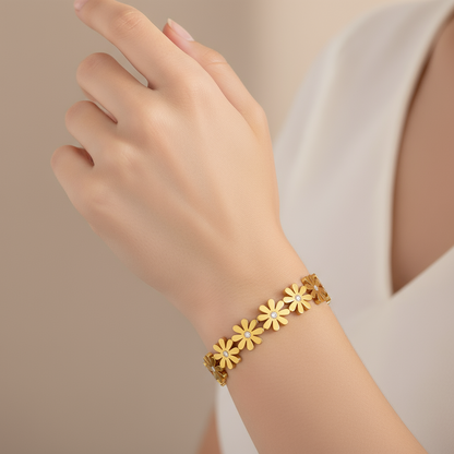 Golden Daisy Bloom Bangle