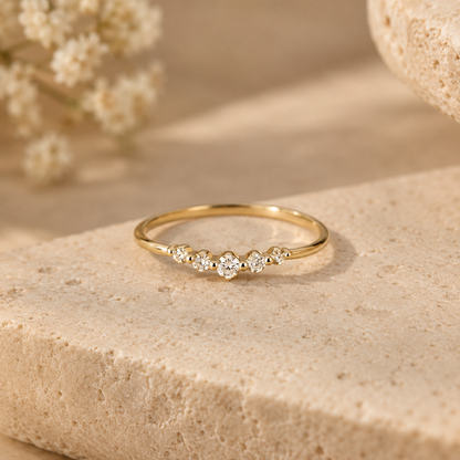 Five-Stone Gold-Tone Ring