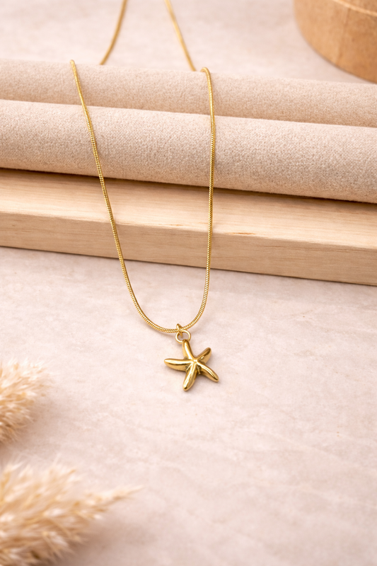 Golden Tide Starfish Necklace