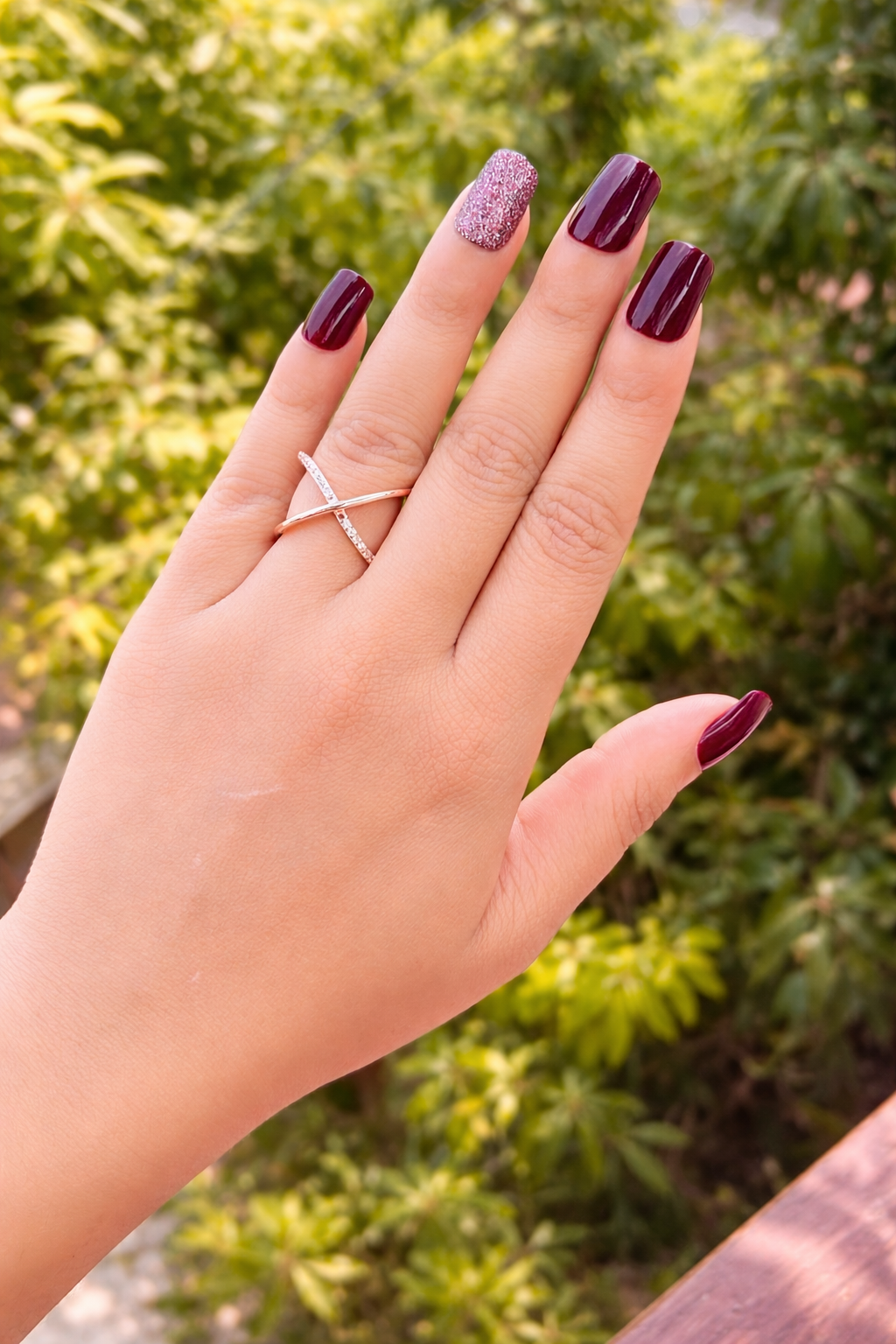 Elegant Crossline Adjustable Ring
