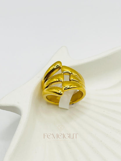 Modern Quad Band Statement Ring
