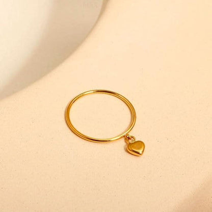Dainty Heart Charm Ring