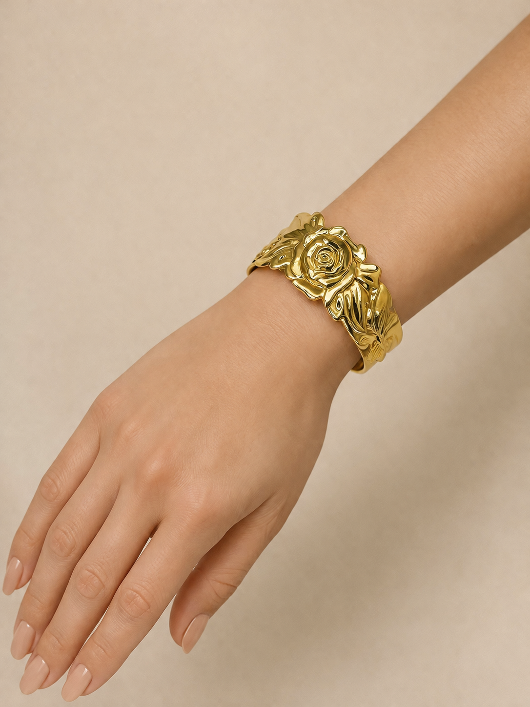 Blooming Rose Cuff Bangle