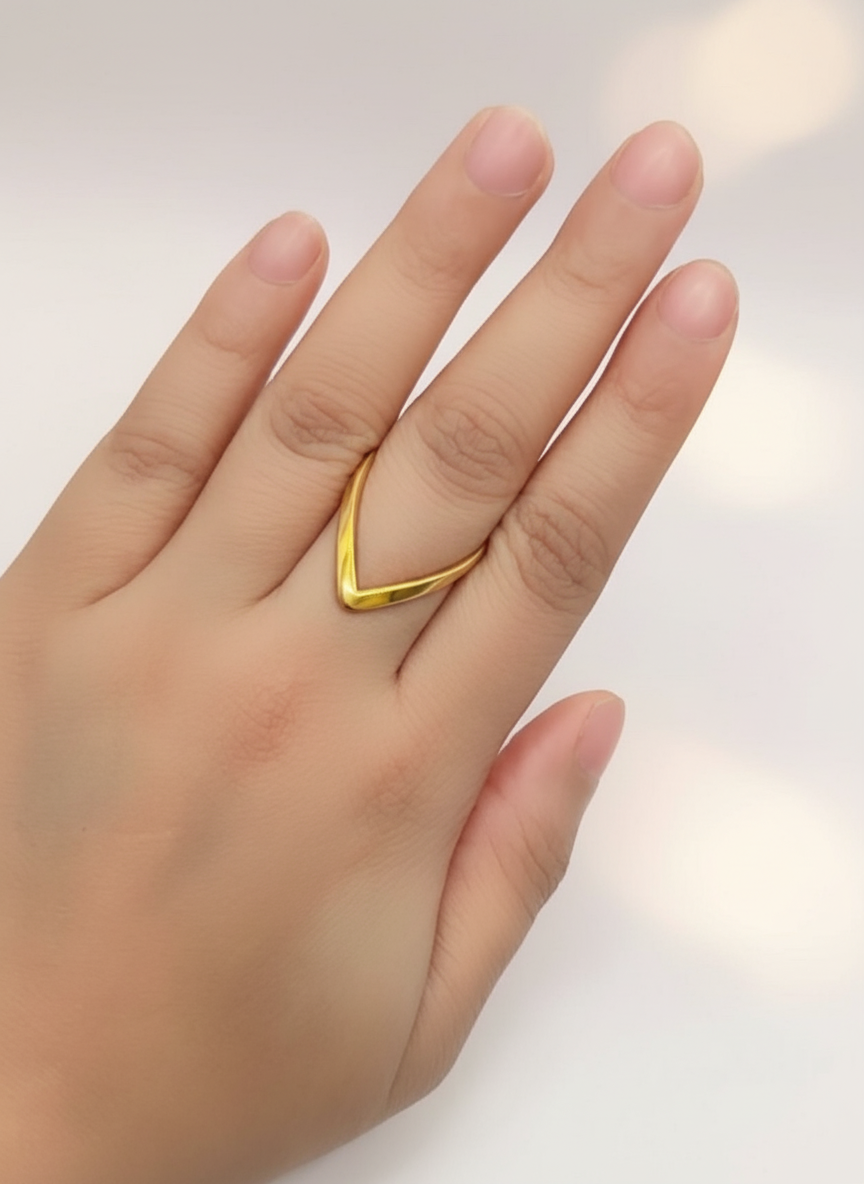 V-Shape Chevron Stack Ring