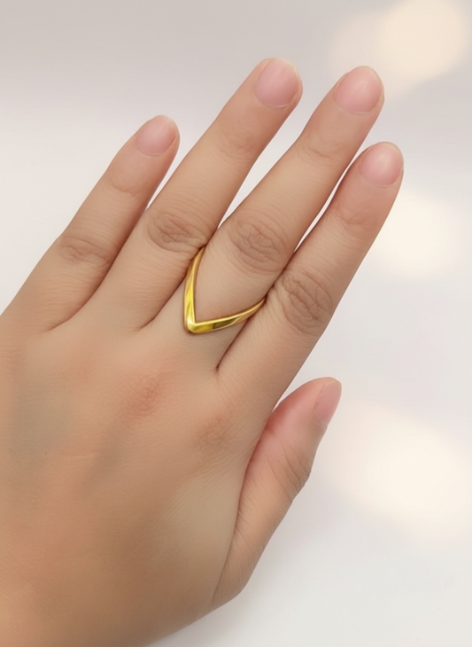 V-Shape Chevron Stack Ring